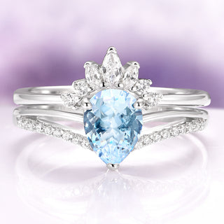 Dakota Teardrop Aquamarine Ring Set in Sterling Silver