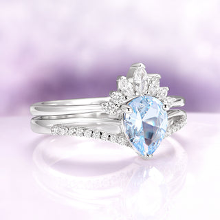 Dakota Teardrop Aquamarine Ring Set in Sterling Silver