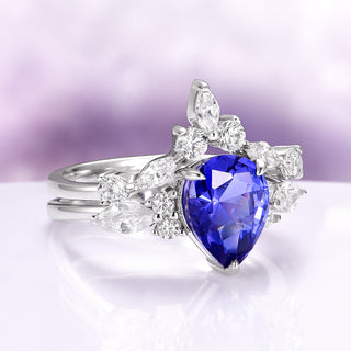 Evelyn Teardrop Tanzanite Ring Set in Sterling Silver