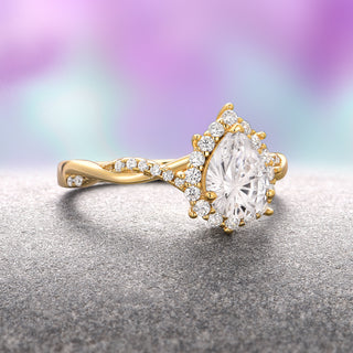 Briar Simulated Diamond & Freshwater Pearl Ring Set- 14K Yellow Gold Vermeil