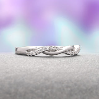 Petite Twisted Vine Wedding Band in Sterling Silver