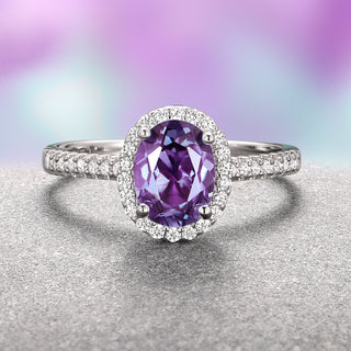 Iris Simulated Alexandrite Ring- Sterling Silver