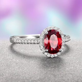 Iris Natural Garnet Ring in Sterling Silver