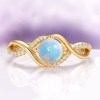 Entwined Fire Opal Engagement Ring in 14K Yellow Gold Vermeil