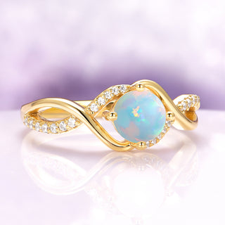 Entwined Fire Opal Engagement Ring in 14K Yellow Gold Vermeil