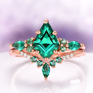 Skye Kite® Emerald Ring Set in 14K Rose Gold Vermeil