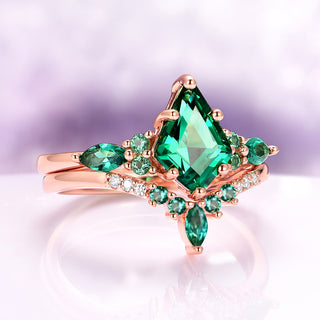 Skye Kite® Emerald Ring Set in 14K Rose Gold Vermeil