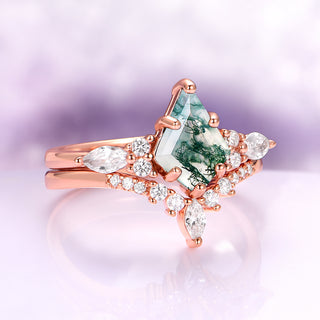 Skye Kite® Green Moss Agate Ring Set in 14K Rose Gold Vermeil