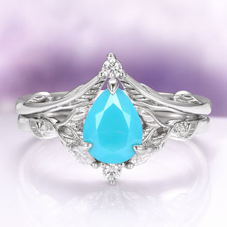 Turquoise Opalescent Blue Sapphire Ring Set in Sterling Silver