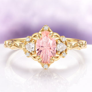 Esme Fireworks Cut Morganite Engagement Ring in 14K Yellow Gold Vermeil