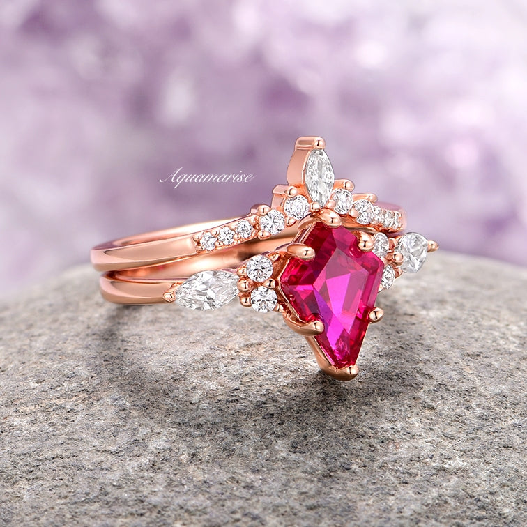 Skye Kite™  Ruby Ring Set- 14K Rose Gold Vermeil