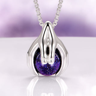 Ethereal Hold Starry Night Pendant Necklace in Sterling Silver