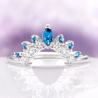 London Blue Topaz Stacking Wedding Band in Sterling Silver