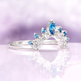 London Blue Topaz Stacking Wedding Band in Sterling Silver