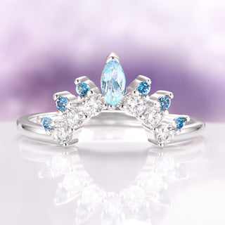 Aquamarine & Swiss Topaz Stacking Ring in Sterling Silver