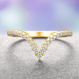 Skye Kite® Chevron Wedding Band in 14K Yellow Gold Vermeil