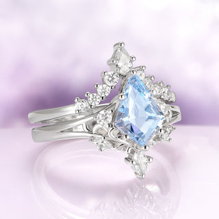 Elowen Aquamarine Couples Ring Set