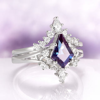 Elowen Kite Cut Lab Grown Alexandrite Ring Set in Sterling Silver