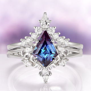 Elowen Kite Cut Lab Grown Alexandrite Ring Set in Sterling Silver