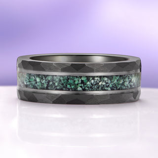 Green Moss Agate Twirl Couples Ring Set