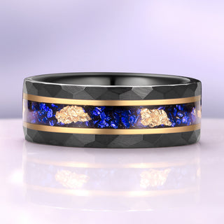 Skye Kite® Blue Sapphire & Gold Leaf Couples Ring Set