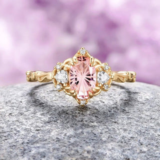 Esme Fireworks Cut Morganite Engagement Ring in 14K Yellow Gold Vermeil