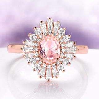 Victoria Vintage Morganite Engagement Ring in 14K Solid Rose Gold
