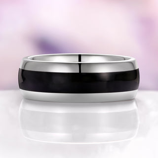 Black Onyx Wedding Band in Tungsten Carbide (8mm)