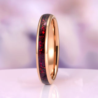 Black Fire Opal & Meteorite Couples Ring Set