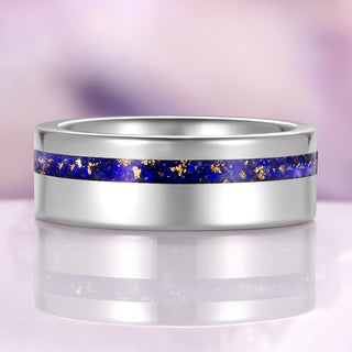 Lapis Lazuli Wedding Band in Tungsten Carbide (8mm)