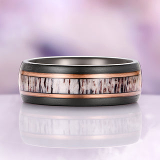Elk Antler Two-Tone Tungsten Carbide Wedding Band (8mm) (Copy)