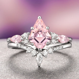 Skye Kite® Morganite Engagement Ring Set- 14K White Gold