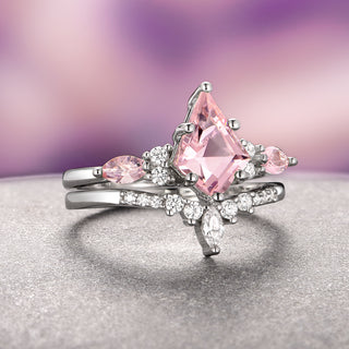 Skye Kite® Morganite Engagement Ring Set- 14K White Gold