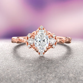Esme Lab-Grown Diamond Engagement Ring- 14K Solid Rose Gold (IGI Certified)