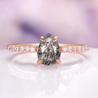 Rutilated Quartz Ring in 14K Rose Gold Vermeil