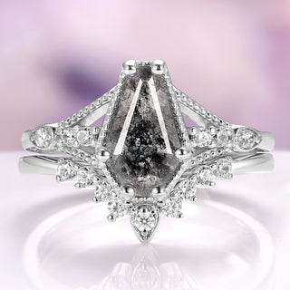 Lilith Natural Herkimer Diamond Ring Set in Sterling Silver