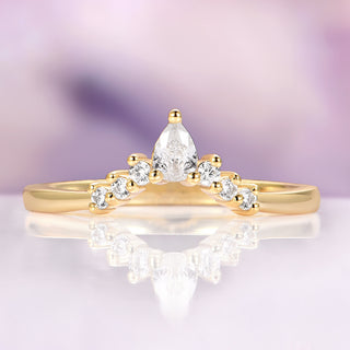 Estée Moissanite Engagement Ring Set in Solid 14K Yellow Gold