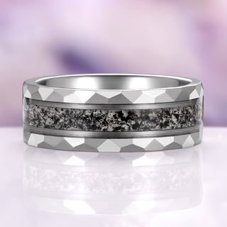 Rutilated Quartz Wedding Band in Tungsten Carbide (8mm)