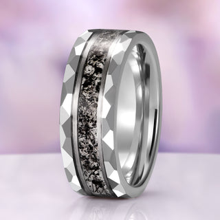 Rutilated Quartz Wedding Band in Tungsten Carbide (8mm)