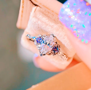 Esme Lab-Grown Diamond & Alexandrite Ring- 14K White Gold (IGI Certified)