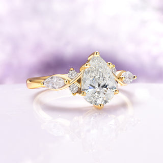 Feyra Lab-Grown Diamond Bridal Ring Set- 14K Solid Yellow Gold (IGI Certified)