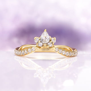 Feyra Lab-Grown Diamond Bridal Ring Set- 14K Solid Yellow Gold (IGI Certified)