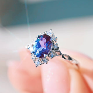 Nesta Vintage Alexandrite Ring in Sterling Silver
