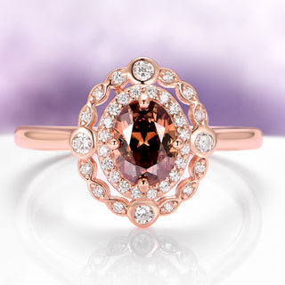 Valentina Smoky Quartz Ring in 14K Rose Gold Vermeil