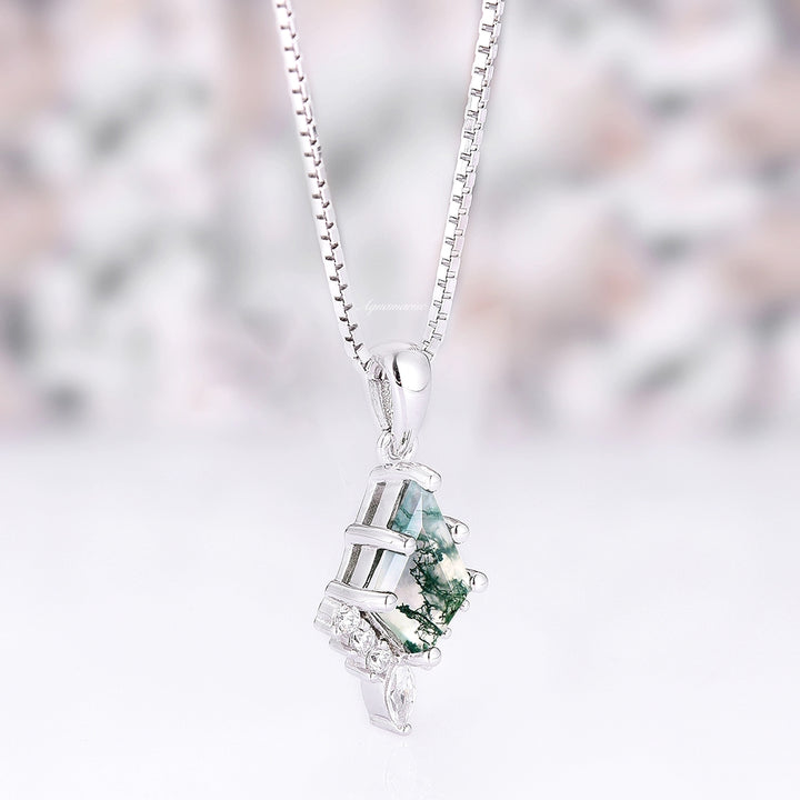 Skye Kite Green Moss Agate Necklace- Sterling Silver