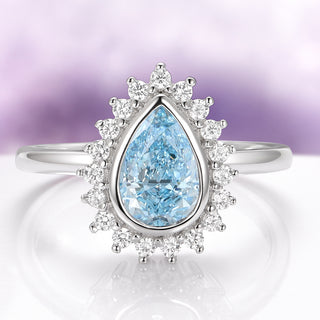 Teardrop Bezel Aquamarine Ring in Sterling Silver