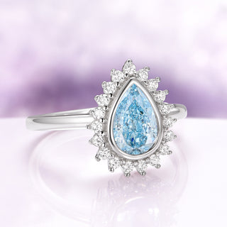 Teardrop Bezel Aquamarine Ring in Sterling Silver