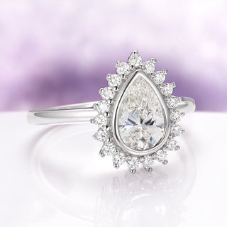 Teardrop Simulated Diamond Ring in Sterling Silver