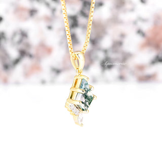Skye Kite® Green Moss Agate Necklace in 14K Yellow Gold Vermeil