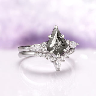 Skye Kite®  Galaxy Salt & Pepper (Herkimer Diamond) and Meteorite Couples Ring Set
